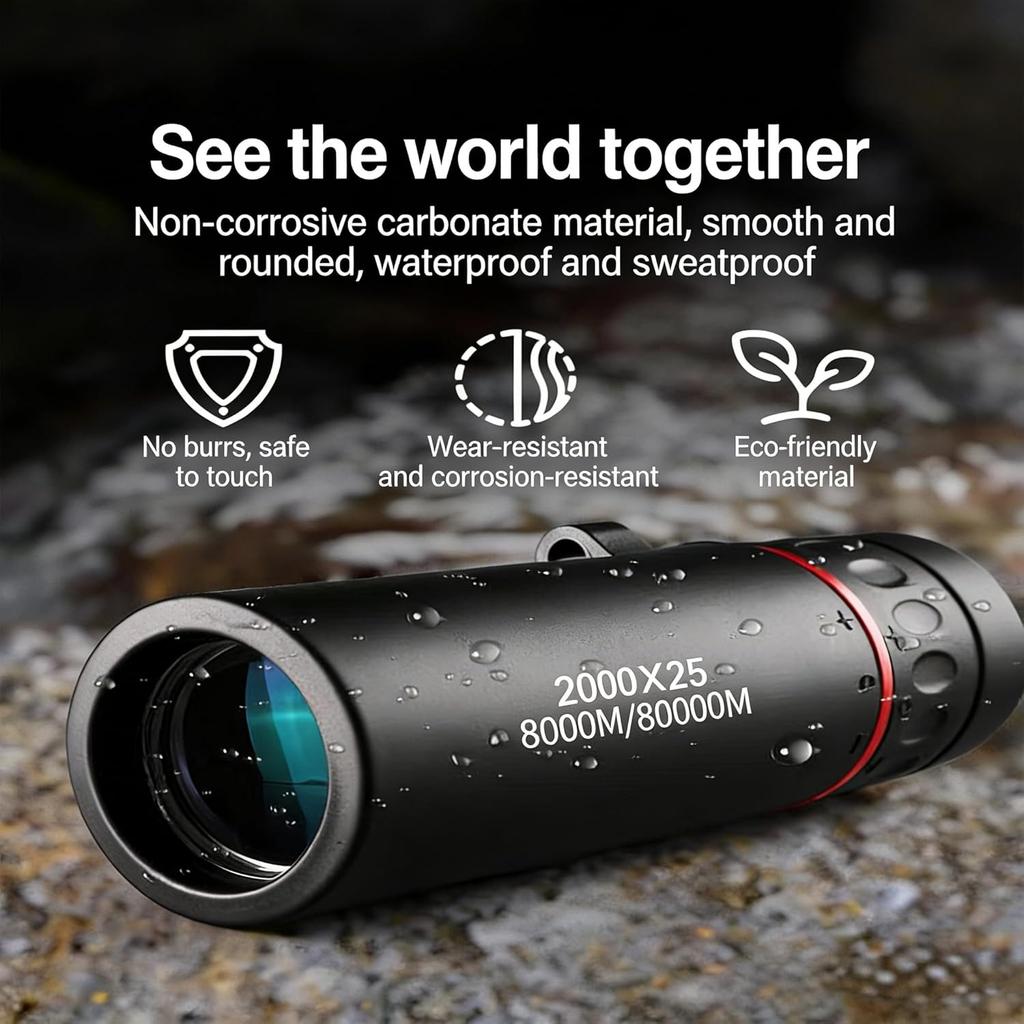 Mini Monocular Telescope, 25X High Definition with Multilayer Coating, Waterproof & Compact Design for Adults & Kids, for Hiking, Bird Watching