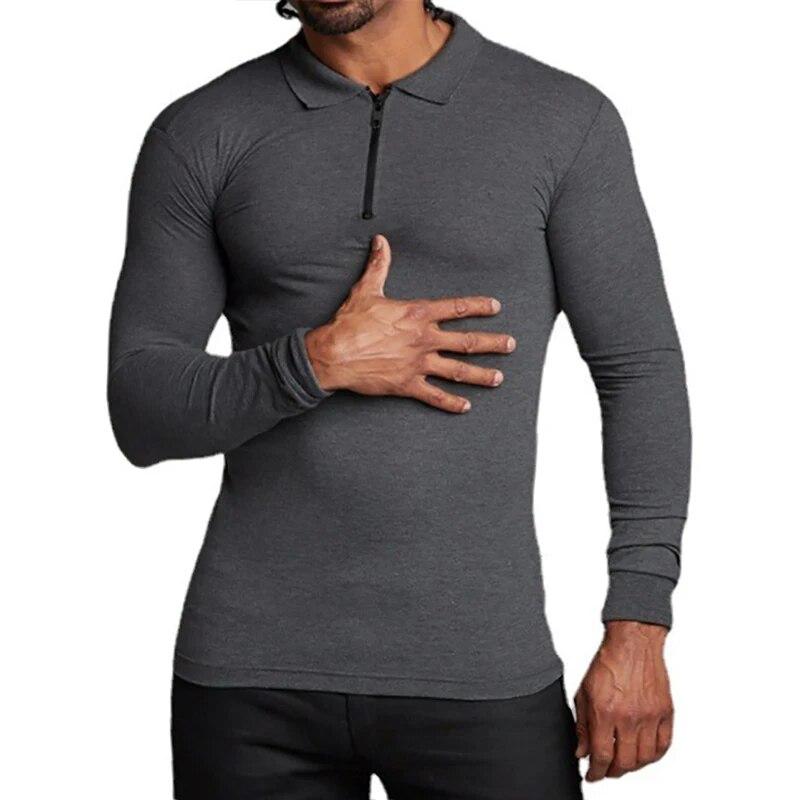 Do The Work Dropship Herbst-Männer, trendiges, personalisiertes Reißverschluss-Revers, einfarbige Arbeitskleidung, einfaches und vielseitiges Freizeit-Poloshirt