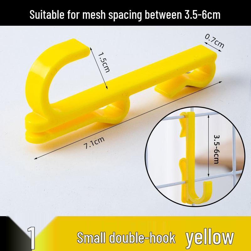Nail-Free Grid Panel Hook for Wire Mesh Shelves - No-Drill Wall Storage Hooks for Kindergarten Display