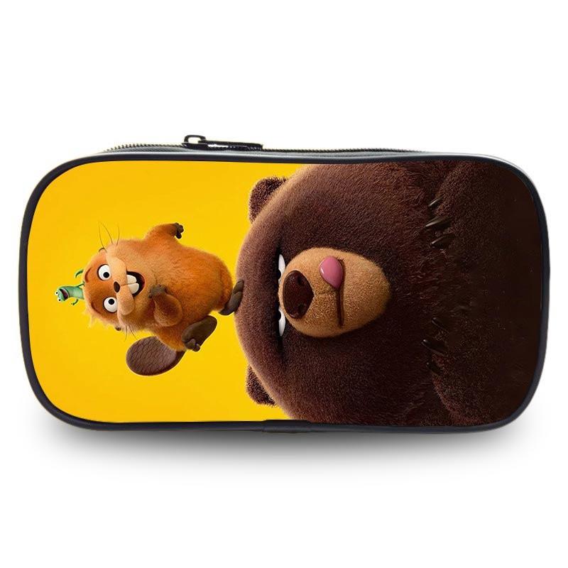 Kids Pencil Case Elementary School Students - Cartoon Printed Oxford Fabric Stationery Bag Durable Cute Design