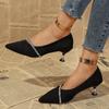 Fashion High Heel Pointed Toe Women's Shoes French Style Fairy Thin Heels Casual Rhinestone Spring Autumn New Model Pumps Sandals