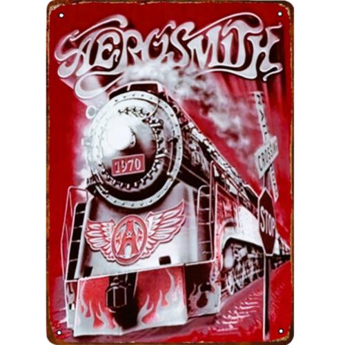 Vintage Metal Sign Retro Rock  Roll Wall Decor Locomotive Sign Aluminum 20x30cm（7.8x11.8inch）