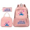 Large Capacity Schoolbag with Shoulder Strap; Student Three-piece Pencil Case Set
