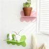 Yousheng Floating Wall Shelf Wooden Wall Mounted Shelf Wave Edge Display Shelf Storage Organizer for Home Decor Small Collectibles Plants Figurines