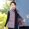 Down Cotton Vest Women's Short Autumn and Winter Western Style Cotton Waistcoat Plus Size Stand-up Collar Vest Mother's Jacket