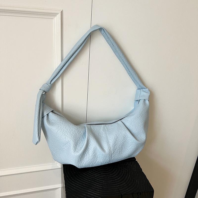 

Модная нишевая плиссированная сумка женская новая дорожная универсальная сумка через плечо-мессенджер сумка-круассан синий