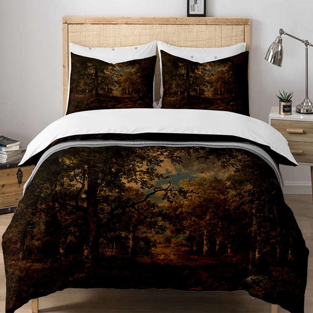 Woods in the Evening Impression Duvet Cover Set King Queen Double Full Twin Single Duvet Cover Pillow Case Bed Linen Set