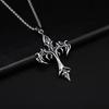 Flame Cross Pendant Sweater Chain, Men's Statement Necklace for T-shirts