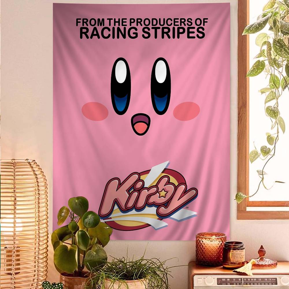 

Cute KKirby Anime Printed Large Wall Tapestry Hanging Tarot Hippie Wall Rugs Dorm Art Home Decor 74x94cm(29x37in)