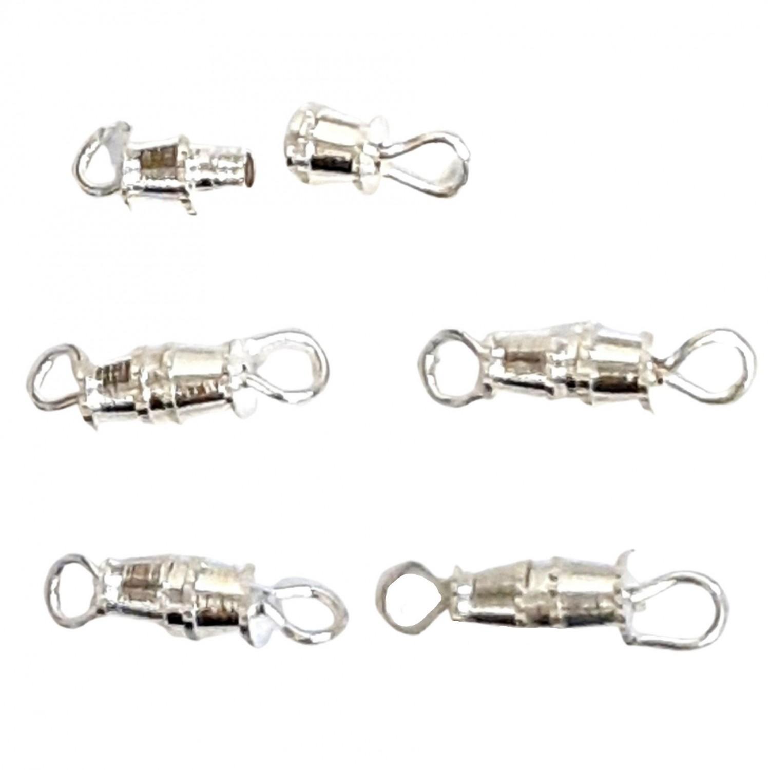 Lot de 6 Fermoirs argentés à vis pour visser pour collier chaine bracelet