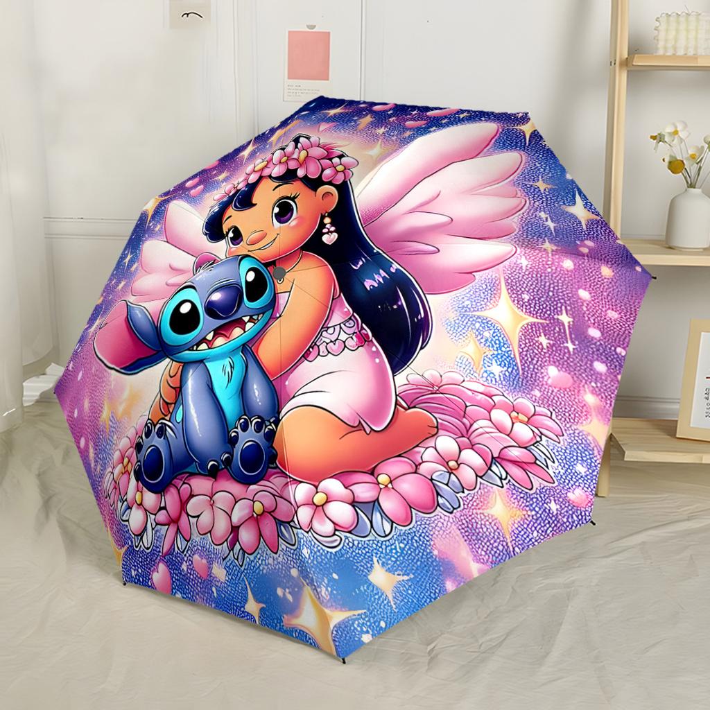 Stitch Starry Night Automatic Umbrella Sturdy 8-Rib Shaft Sturdy Construction for Women/Men Fashion Lovers Perfect Gift for Women/Men