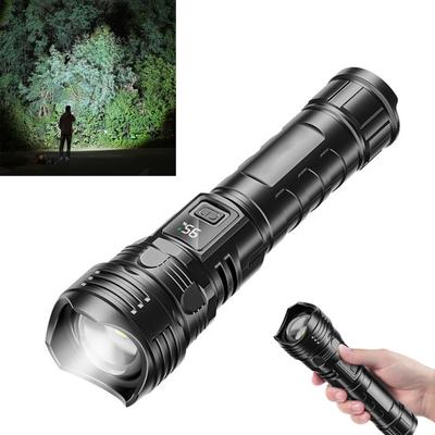 High-brightness LED Flashlight Digital Display Waterproof Rechargeable Flashlight Energy-saving LED Torch for Outdoor Camping Patrol