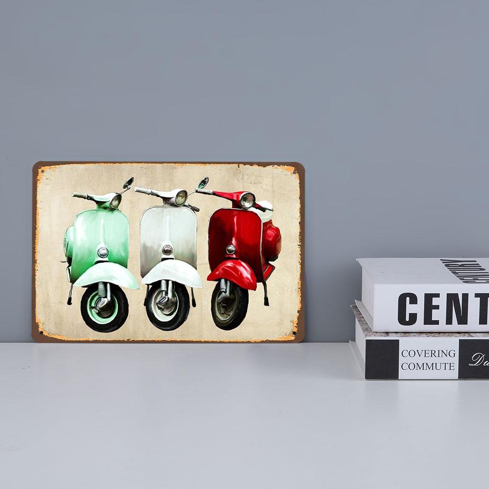 Lambretta Motor Vintage Metal Sign Plaque Decoration Motorcycle Garage Bar Wall Art Poster Plate Home Decor 20x30cm