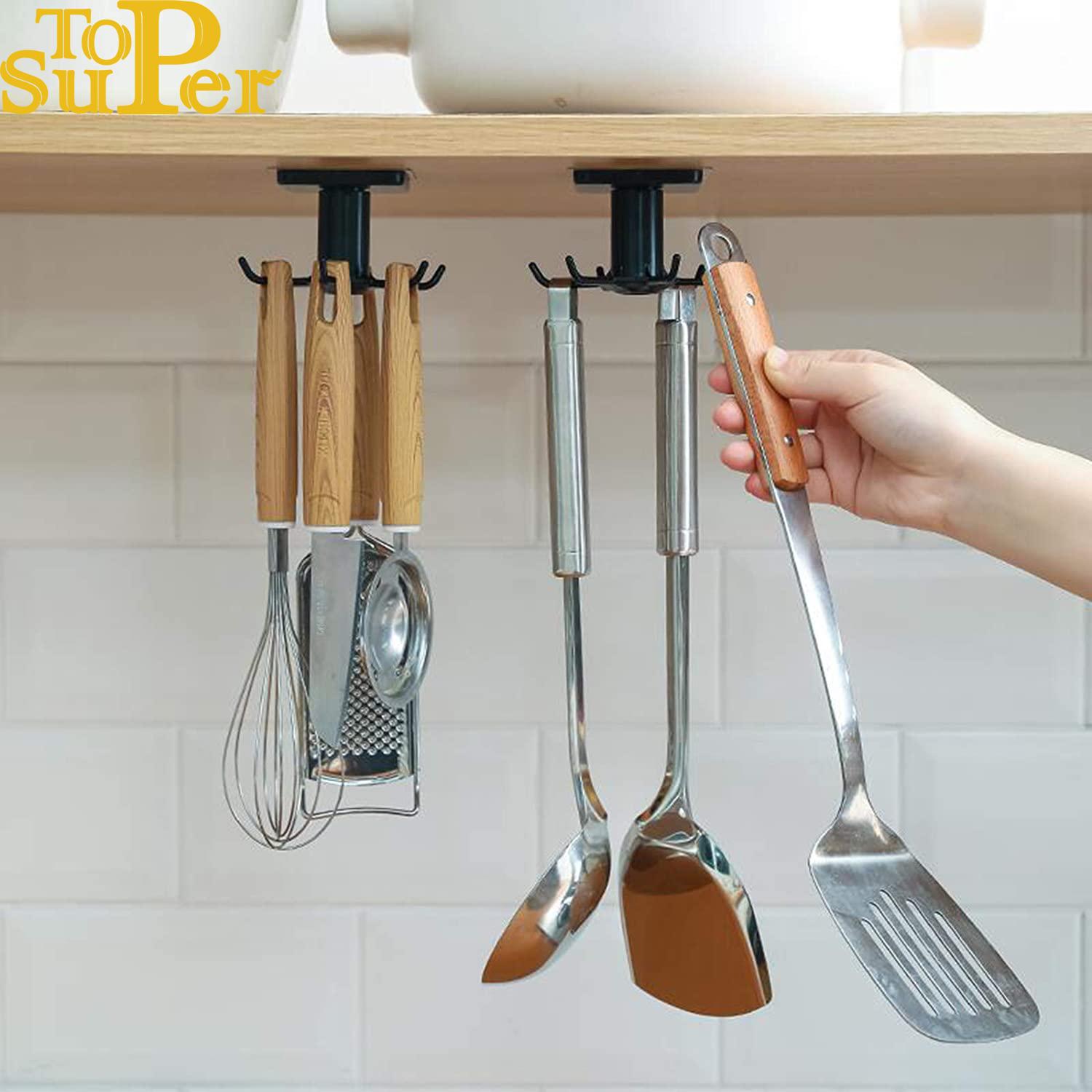 

Gancho giratório do armário para cozinha, Organizador de utensílios, Cozinha Rack, Acessórios para casa, 360 graus, 6