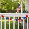Decorative Hanging Sign Patriotic Garland Banner for 4th of July Decorations, Red White Blue Long-lasting Party Decor Bunting Memorial Day,
