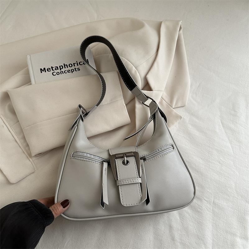 

Премиальный сенс простой повседневный сумка под мышкой женская 2025 лето новая ретро сумка-мессенджер универсальная сумка через плечо серый