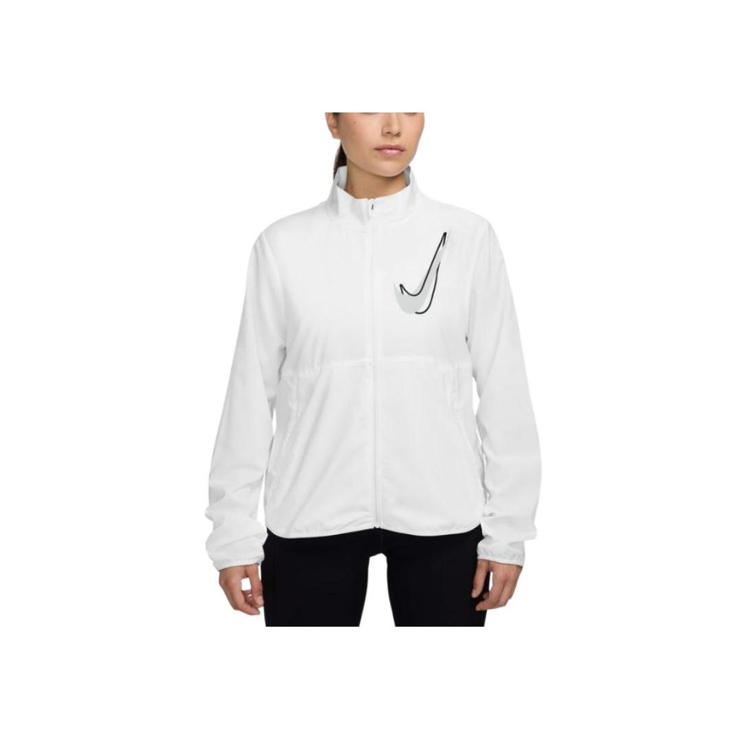 Nike FW24 Comfortable Versatile Zip Long Sleeve Jacket Women Jackets White HJ2229-100 S