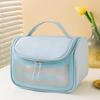 Large Capacity Frosted PVC Cosmetic Bag with Flip Cover