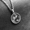 Design Black and White with Double Dragon Bead Pendant Hip-hop All-match Necklace Men's Titanium Steel Jewelry