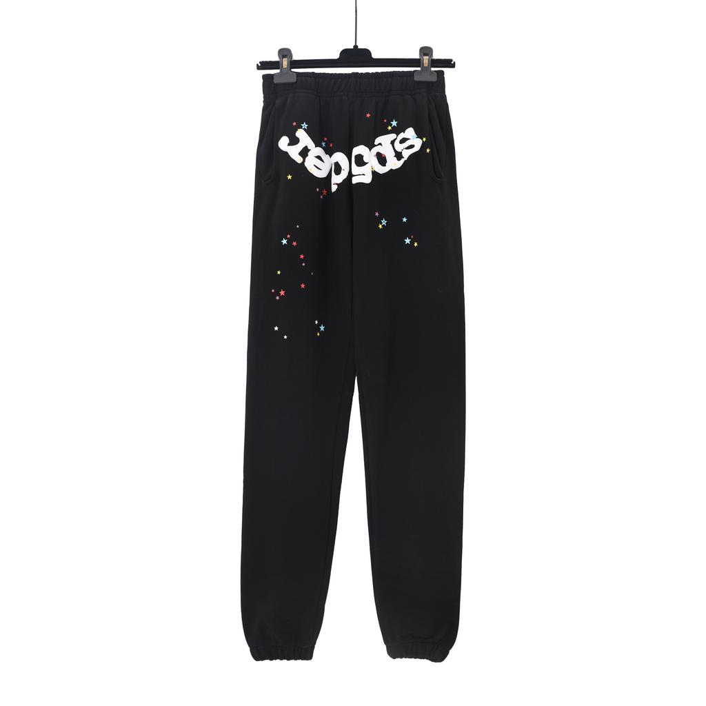 Marchio trendy americano Sp5der-555-555 felpa con stampa a stella set pantaloni produttori all'ingrosso uomo e donna