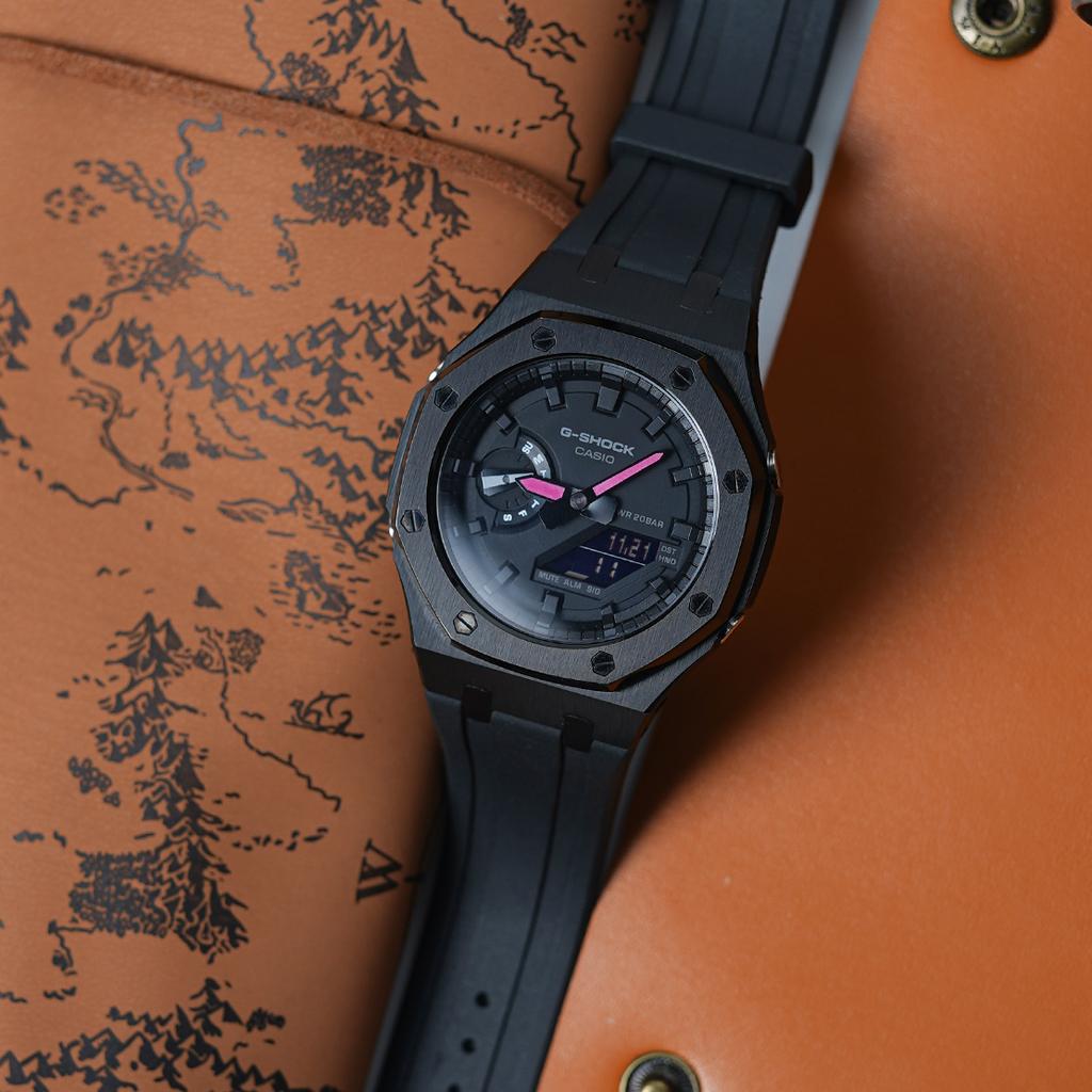 Casio Herren Flüssigkristall/Analog Dual-Display Serie Schwarze Uhr GA-2100-7A-