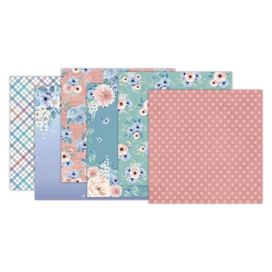 24Pcs/Set Scrapbook Paper DIY Retro Vintage Flower Print Design Background Paper for Greeting Cards