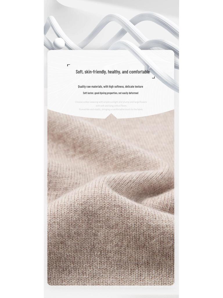 Men's Thickened 460g Cashmere Wool Sweater with Zipper, Half-High Collar, Warm Knitwear for Autumn/Winter.