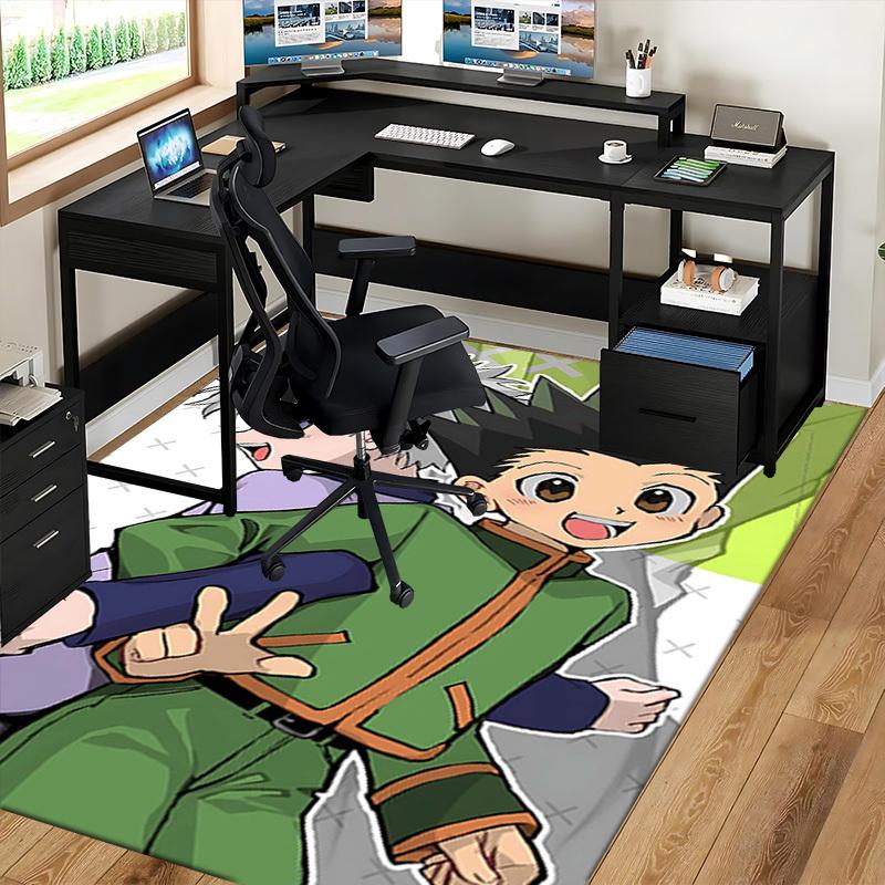 1pc Hunter X Hunter Killua and Gon Chair Mat - Anime Cartoon Design Office Chair Mat, Non-Slip Carpet for Home Decor, Suitable for All Seasons.U053