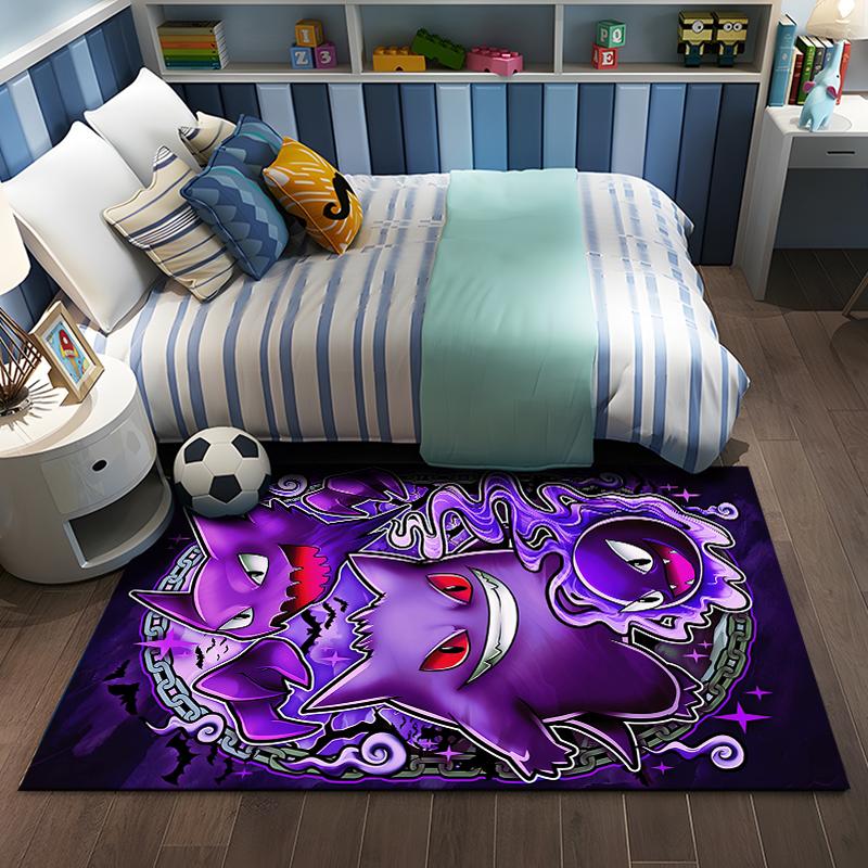 Pokemon Full Character horror gengar Pattern Carpets Bedroom Play Mat Rug Bedroom Carpet Livingroom Crawl Mat Christmas Gift Rug