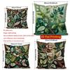 2D Leafy Floral Patterned Throw Pillow Covers Pattern Cushion Cover Suitable For Sofa Bedroom Car Pillow Cover