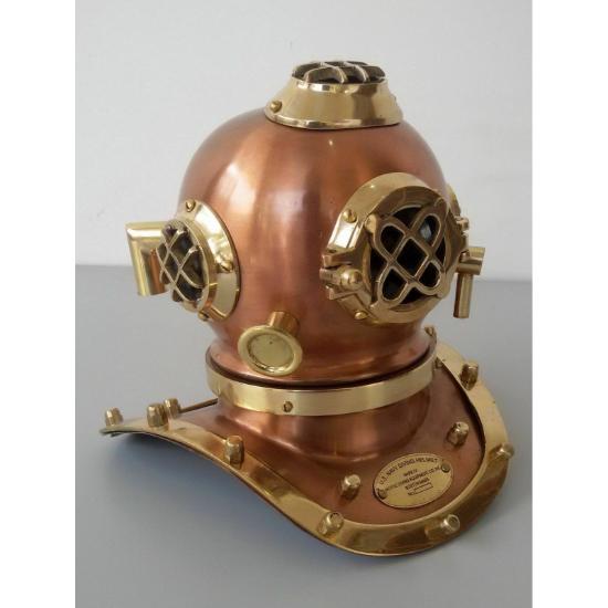 Brass Vintage Style Mark V US Navy Scuba Deep Mini Diving Divers Helmet Gift