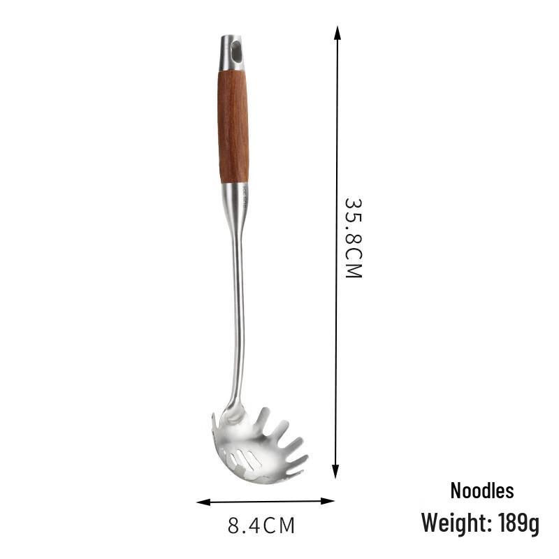 ZISIZ Stainless Steel Kitchen Utensil with Pear Wood Handle