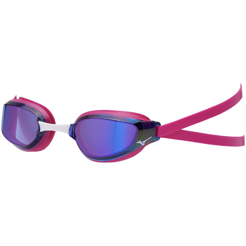 Mizuno GX SONIC EYE Swimming Glasses with Cushion Curved Lenses N3JEC531 Navy with Purple Unisex G-Type (Racing Type) Mirror,
