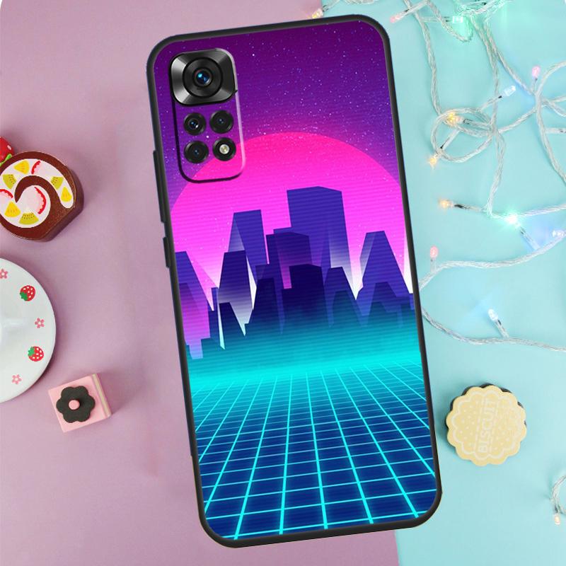 Synthwave 80's Retro Neon vaporwave Case For Xiaomi Redmi Note 14 13 12 11 10 9 Pro 9S 10S 11S 12S Redmi 10C 12C 13C 14C Cover