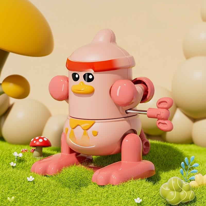 Kids Toy Mechanical Flip Duck With Linking Chain For Preschool Play And Learning