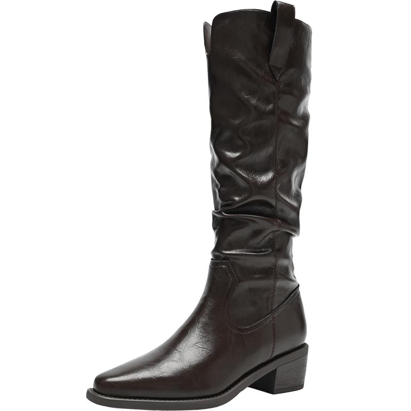 ZHR Women s Stacked Western Cowboy Long Boots 40
