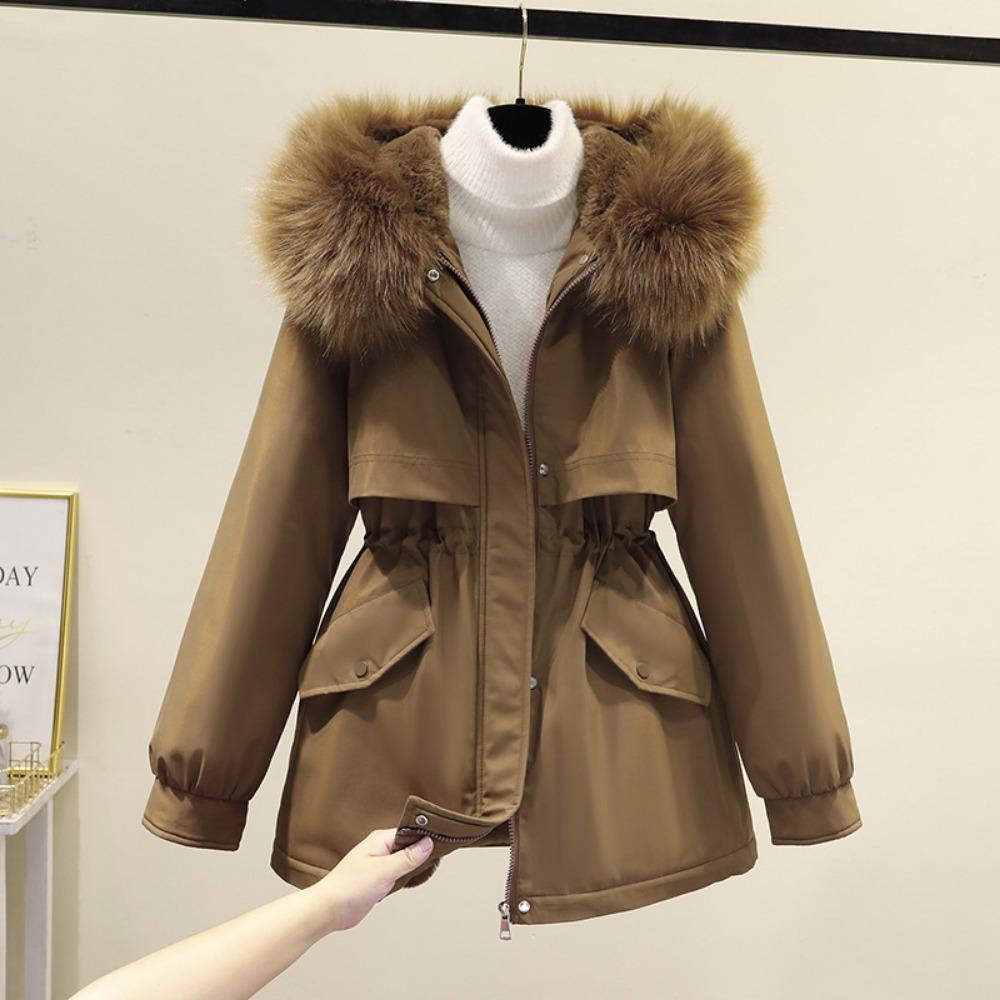 Women's Winter Parka – Short, Loose-Fit Plus-Size Down-Padded Jacket and Velvet-Lined Thick Quilted Jacket