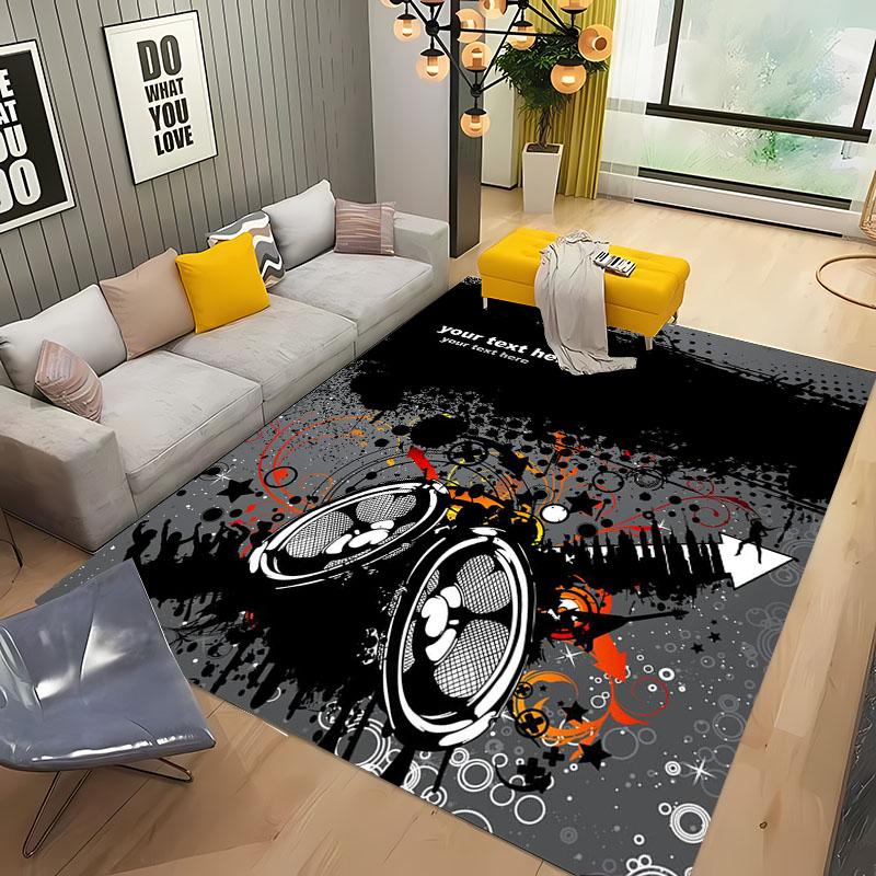 Cool Bass Sound 3D Printing Area Carpets for Home Living Room Children's Bedroom Sofa Doormat Kitchen Floor Rugs Anti-slipDecor