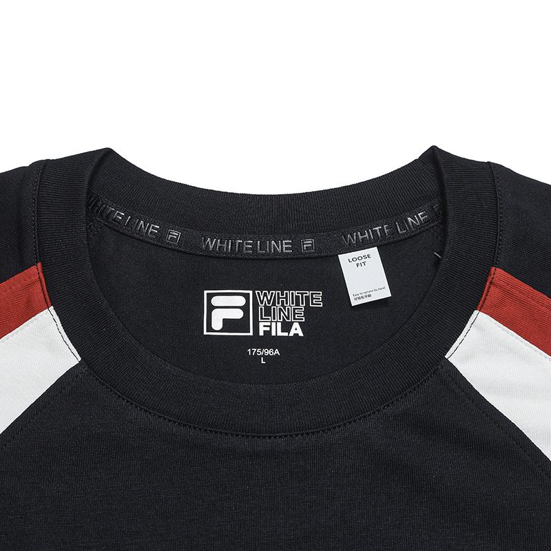 FILA Original Fashion Simple Classic Retro Sports Casual Versatile Comfortable Loose Short Sleeve T-Shirt Men tops Legendary-Blue F11M629108FNV