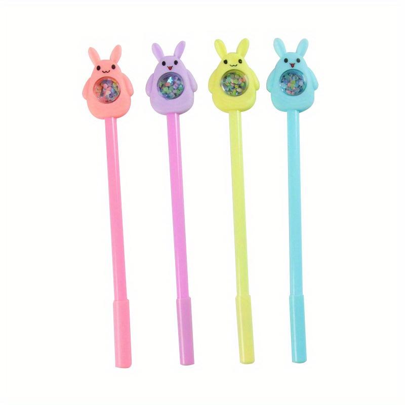Easter School Season 10pcs 0.5 Creative Color Sequin Rabbit Gel Pen Small Fresh Stationery Writing Tool Water-based Pen Office Signature Pen