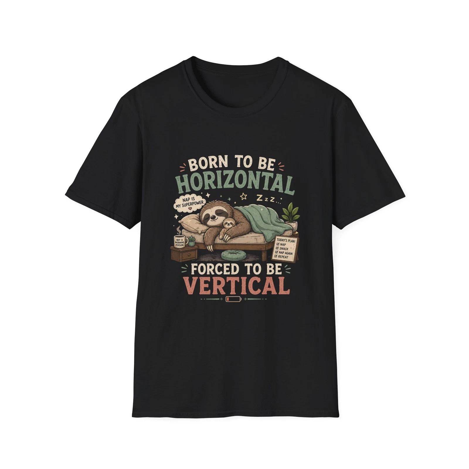 Born to Be Horizontal Sloth Children s Children s T  Children s T-shirt | Funny Lazy Animal Tee 100