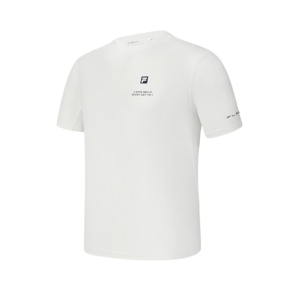 FILA Fitted Running Training Short Sleeve T-Shirt Men tops Starlight-White A11M421121FWT