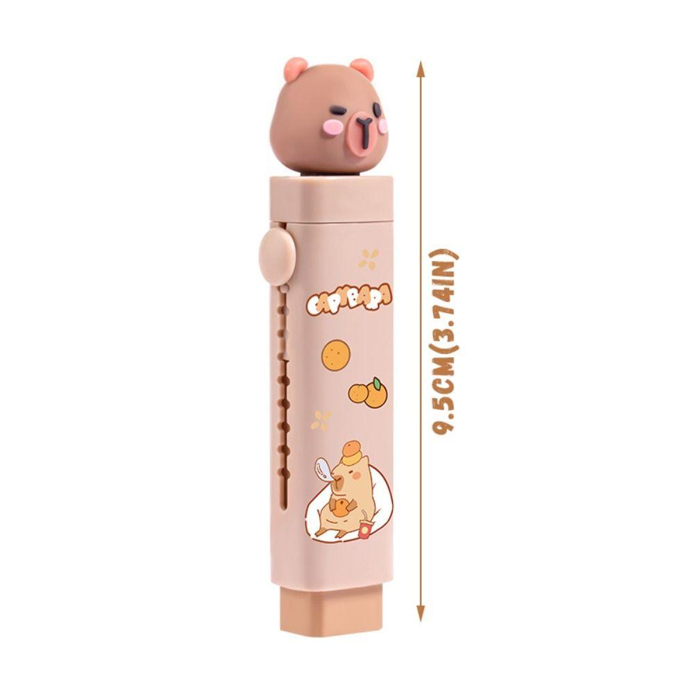 High Quality Push-pull Eraser Without Leaving Marks No Debris Pencil Erasers Cartoon Capybara Rubber Eraser Back To School Gift