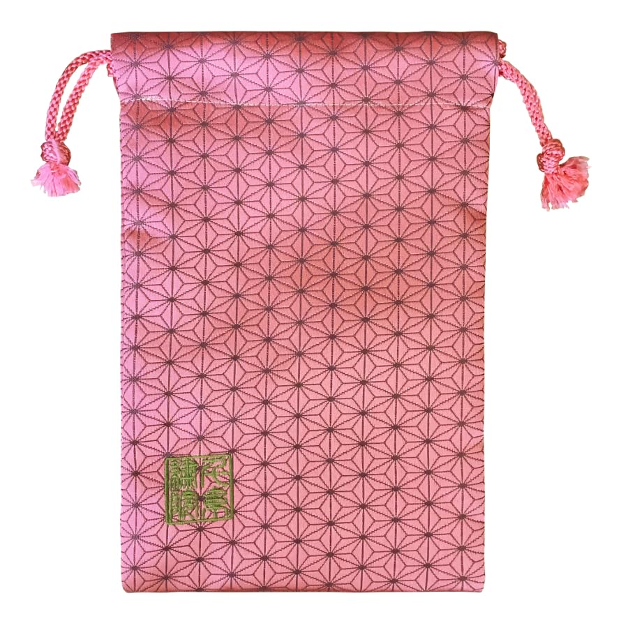 

Мешочек на шнурке из парчи Нисидзин Сэнсисюин (Подкладка) - Персиковый узор из листьев аса, средний размер