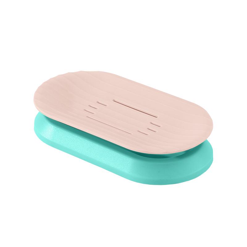 

Квадратный ящик для хранения мыла без перфорации со сливом для ванной комнаты розовый