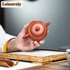 130ml Traditional Yixing Purple Clay Teapot Handmade Bamboo Pot Raw Ore Dahongpao Mud Tea Brewing Kettle Zisha Teaset Decoration