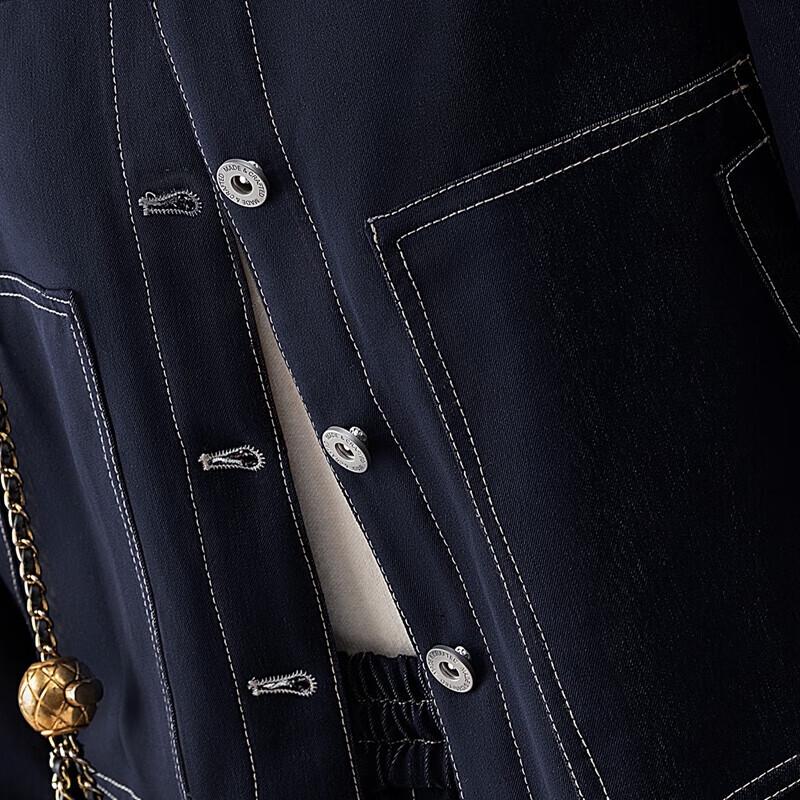 Women's Denim Long-Sleeve Top & Pants Two-Piece Set