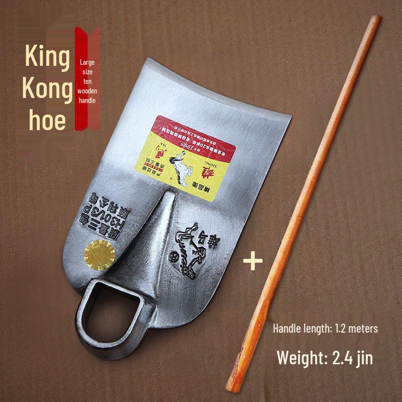 High-Quality Forged High-Manganese Steel One-Piece Weeding and Digging Hoe for Hard Soil - Large Size, Extra Thick Model.
