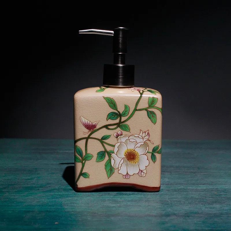 Ceramic lotion bottle press bottle soap dispenser bathroom hotel shampoo bath gel essential oil bottled bathroom accessories