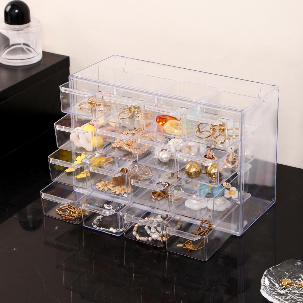 1pc Desktop Stackable Jewelry Organizer Acrylic Hair Accessories Earrings Rings Necklaces Bracelets Accessories Organizer